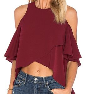 The Fifth Label Maroon Cold Shoulder Top